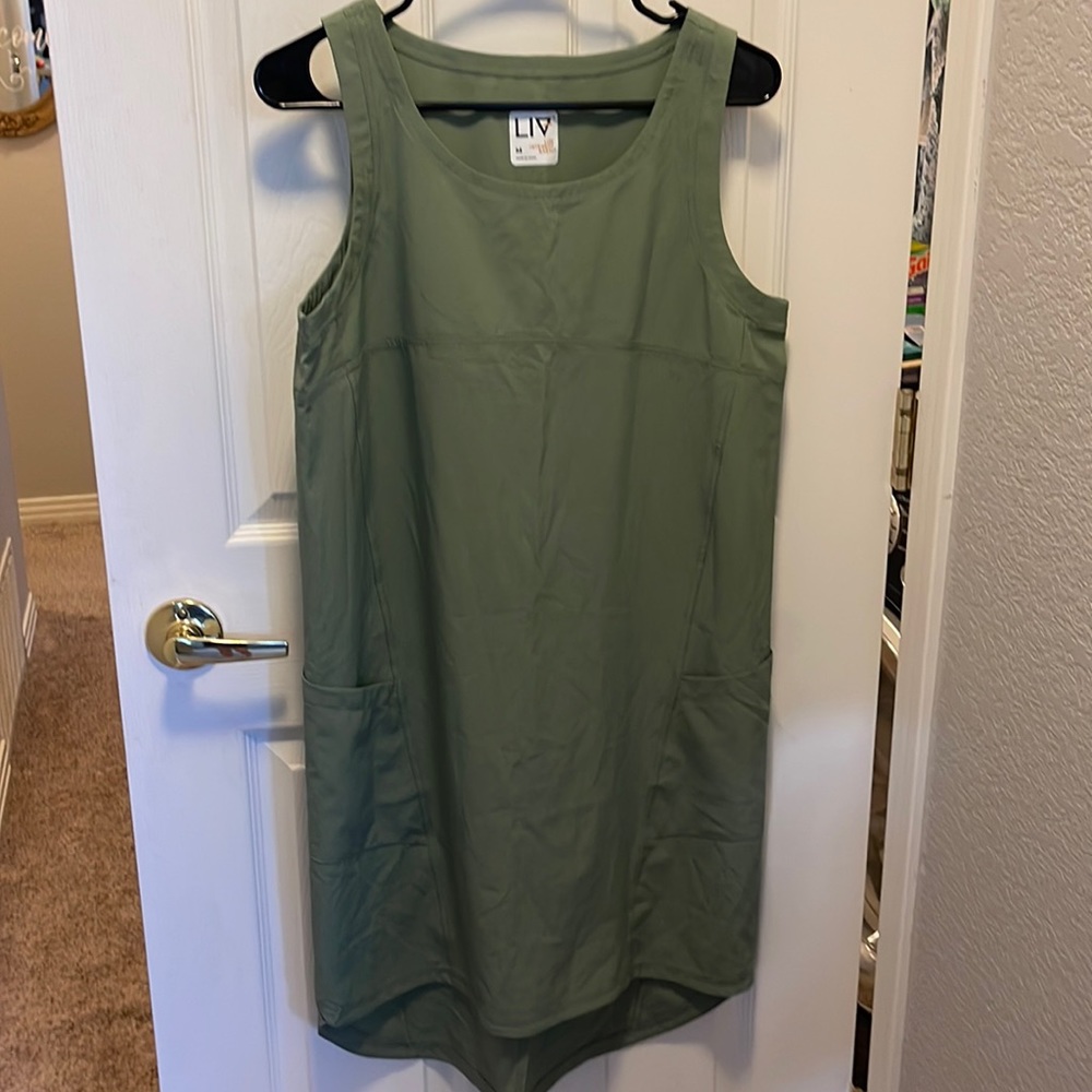 Green High-Lo Tank Dress